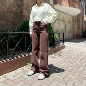 شلوار straight قهوه ای ۵۸۵۳۶۳