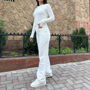 شلوار نیم بگ سفید